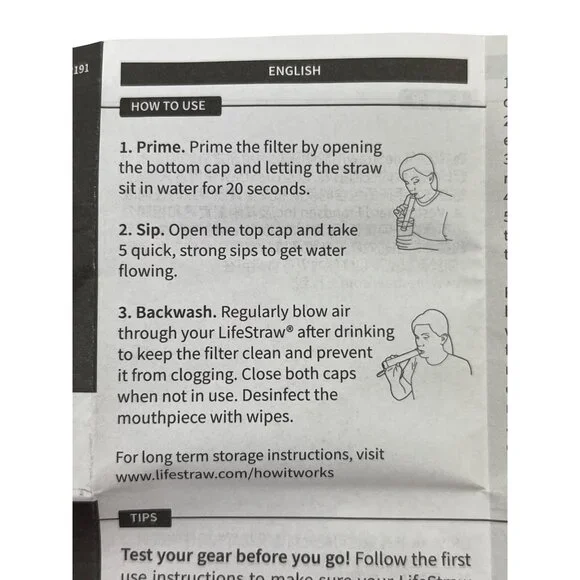 Lifestraw Straw Filter Carry Case W/ Filter Dark Mountain Gray Compact Design - Picture 5 of 5